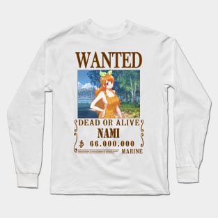 Nami One Piece Wanted Long Sleeve T-Shirt